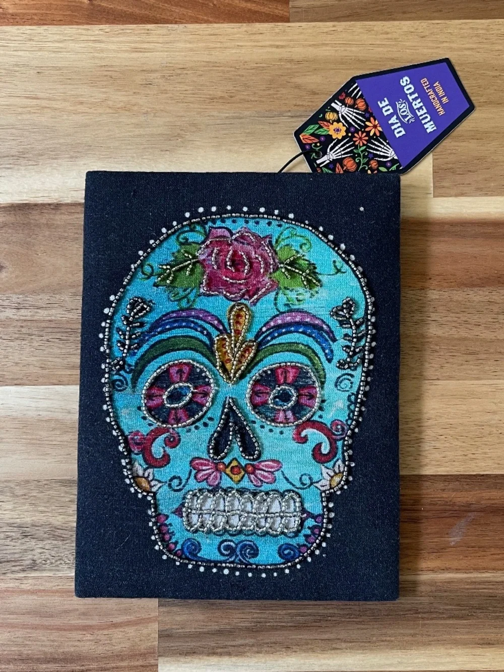 Day of the Dead/Dia de los Muertos sugar skull embroidered art - Ross